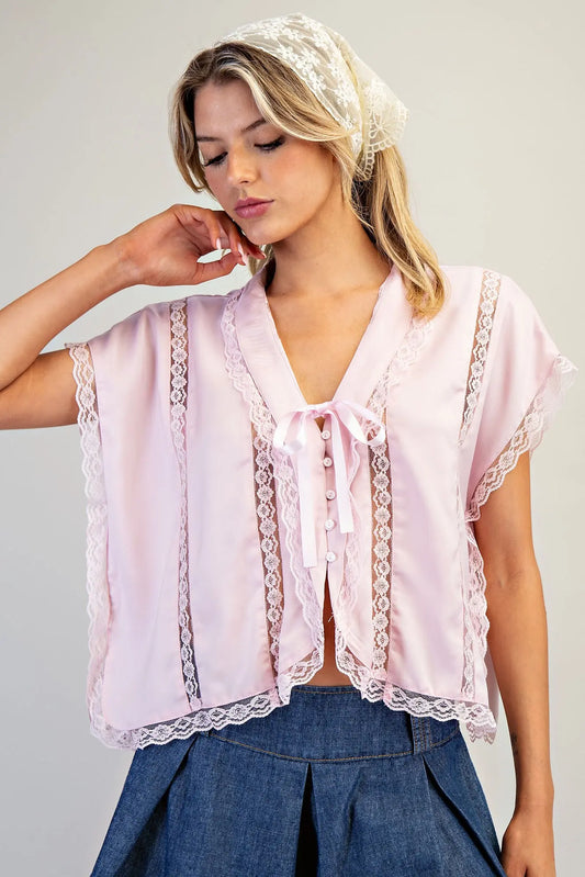 SOUTHERN BLUSH LACE TOP