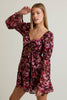 LONG SLEEVE FLORAL MINI DRESS
