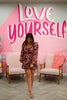 LONG SLEEVE FLORAL MINI DRESS