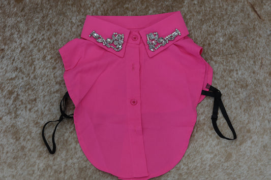 PINK RHINESTONE CORPORATE COLLAR