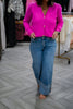 HIGH RISE CUFFED WIDE LEG JEANS