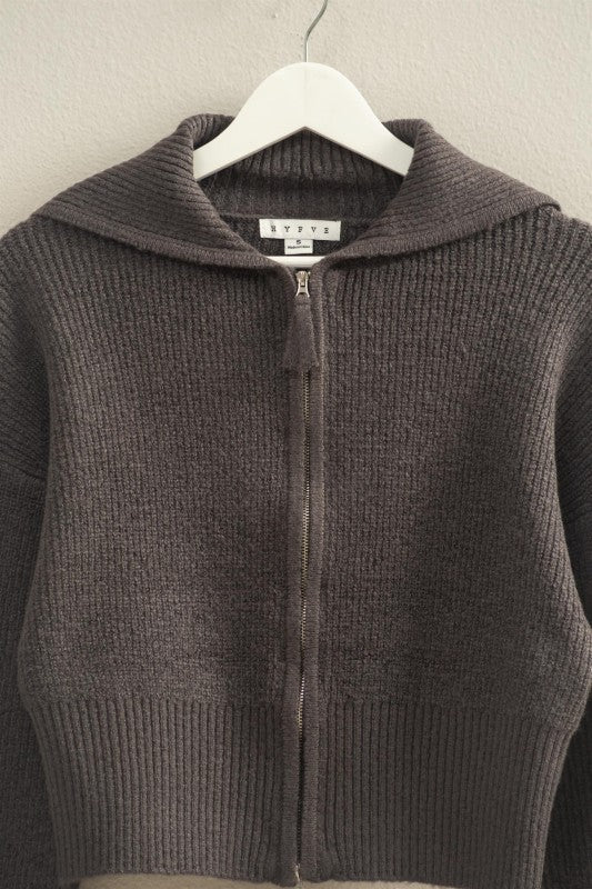 Slate Knit Zip Up