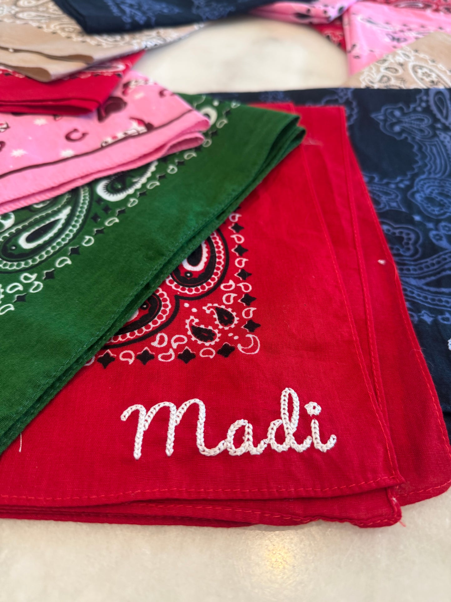 CUSTOM CHAINSTITCH BANDANAS