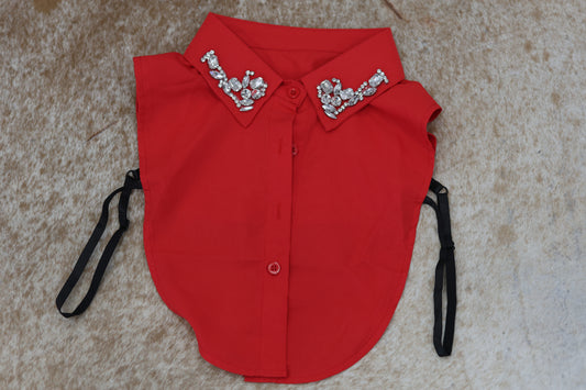 RED RHINESTONE CORPORATE COLLAR
