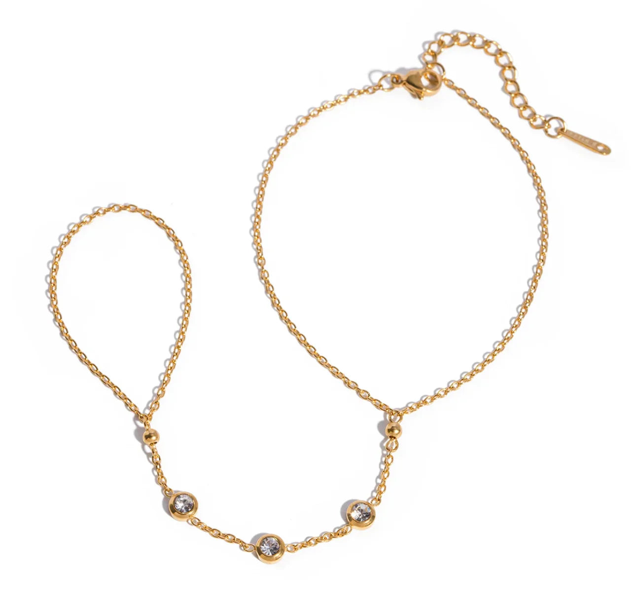 Gemstone hand chain