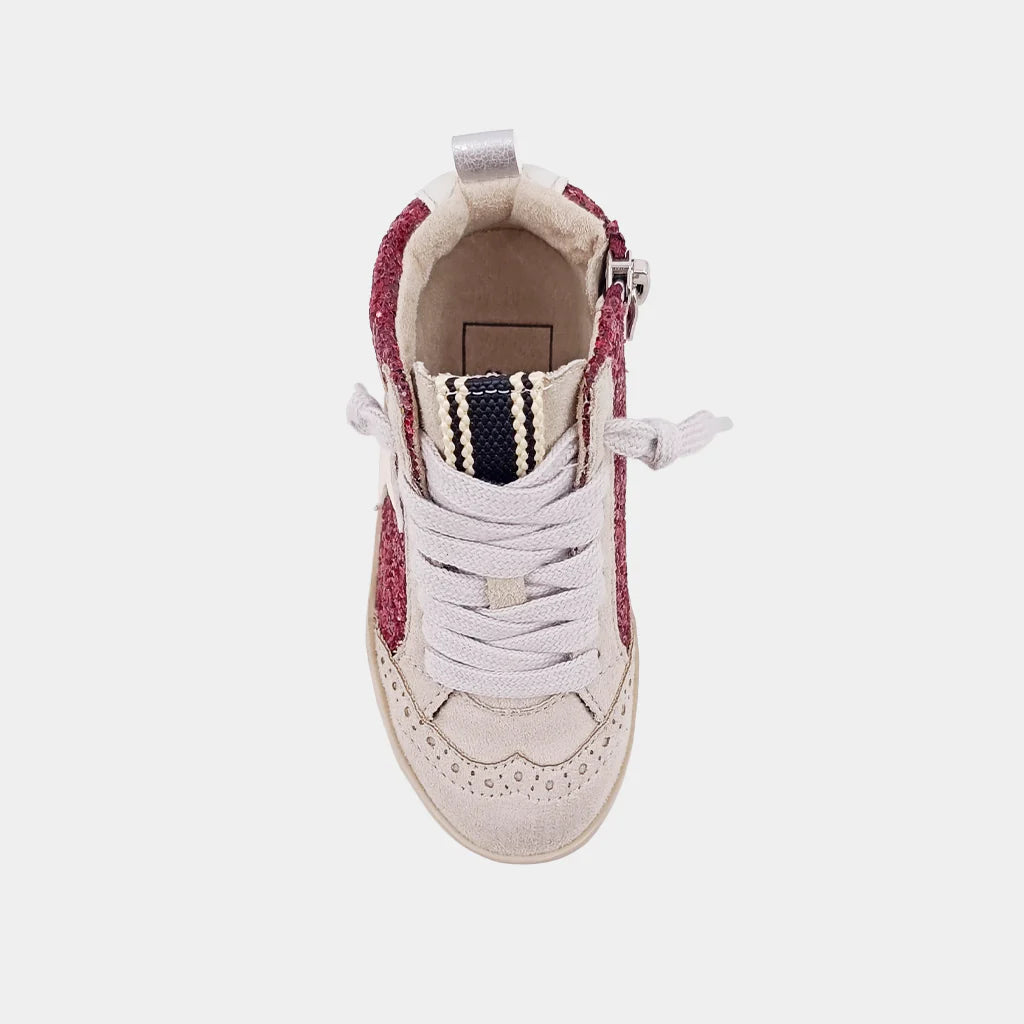 Toddler Paulina-Dark Red Glitter Sneaker