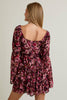 LONG SLEEVE FLORAL MINI DRESS