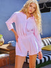 Stripe Print Shirt Romper