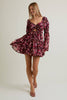 LONG SLEEVE FLORAL MINI DRESS