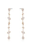Falling Bezel Crystal Dangle Earrings