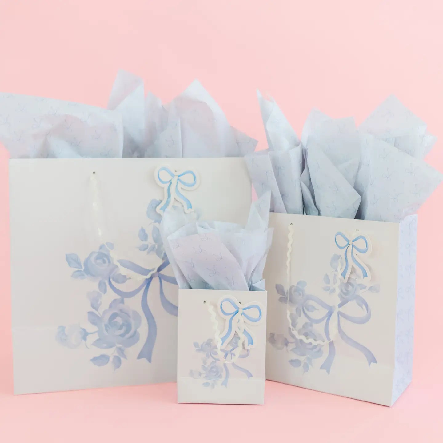 Watercolor Blue Floral Gift Bag