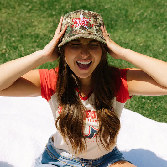 Born Free But Now I'm Expensive Camo Hat