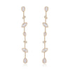 Falling Bezel Crystal Dangle Earrings