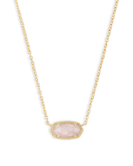 Elisa Gold Rose Quartz Necklace
