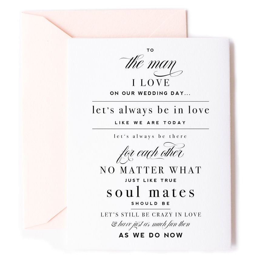 To The Man I Love On Our Wedding Day Card